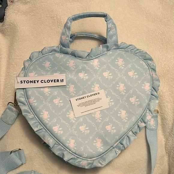 Stoney Clover High Tea printed ruffle mini heart tote - Picture 1 of 7